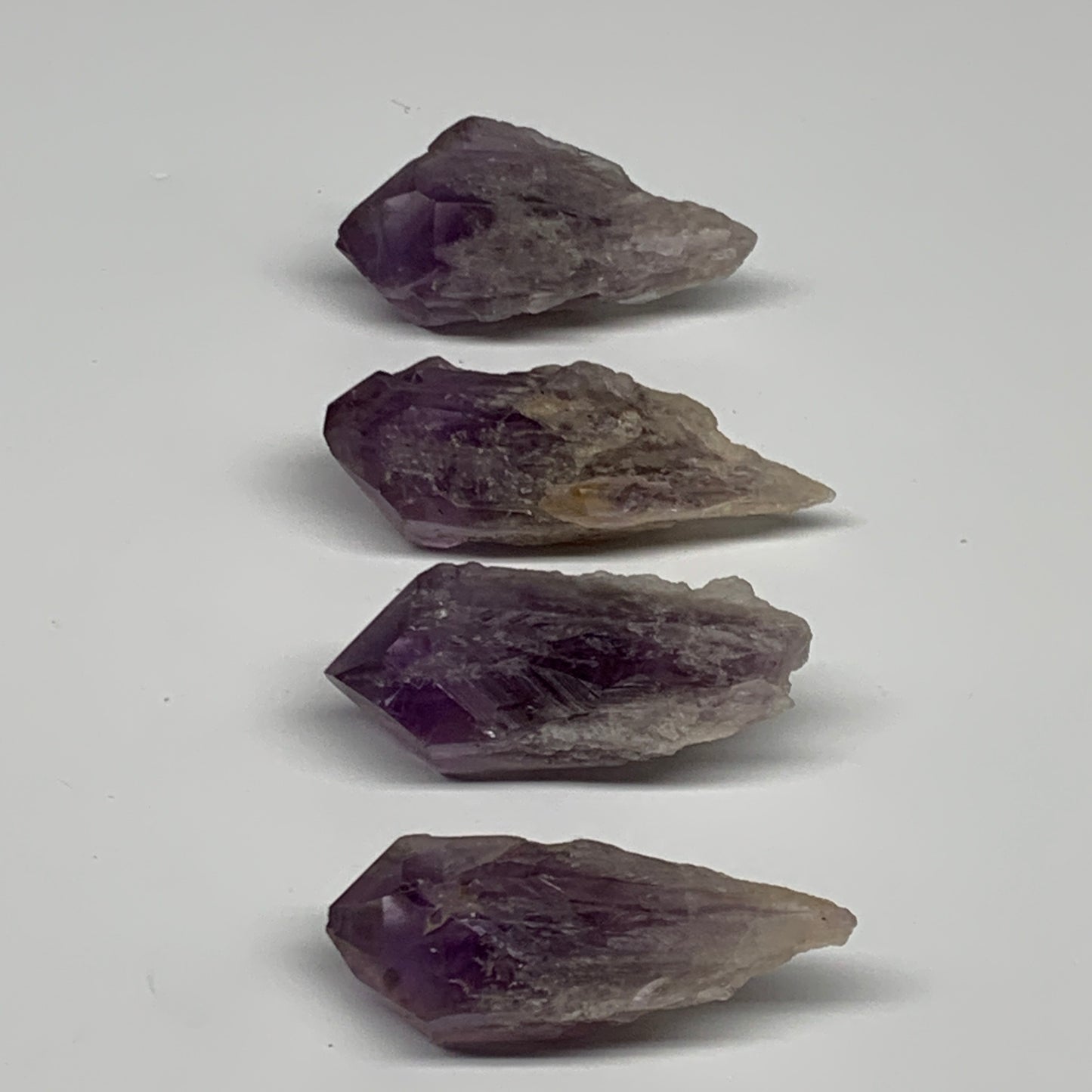118g, 2.1" - 2.5", 4pcs, Amethyst Point Polished Rough lower part, B32385