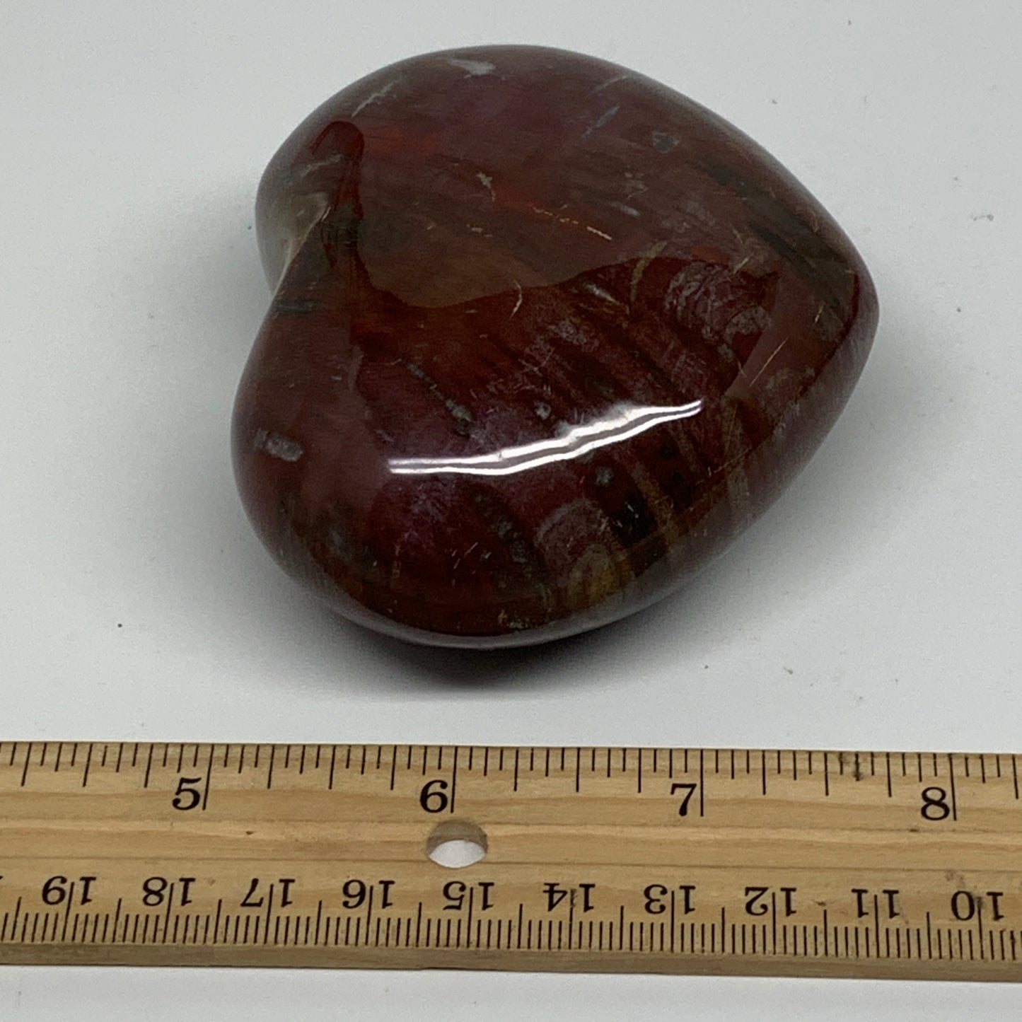 0.70 lbs, 2.8"x3.2"x1.4", Natural Petrified Wood Heart Polished Crystal, B37415