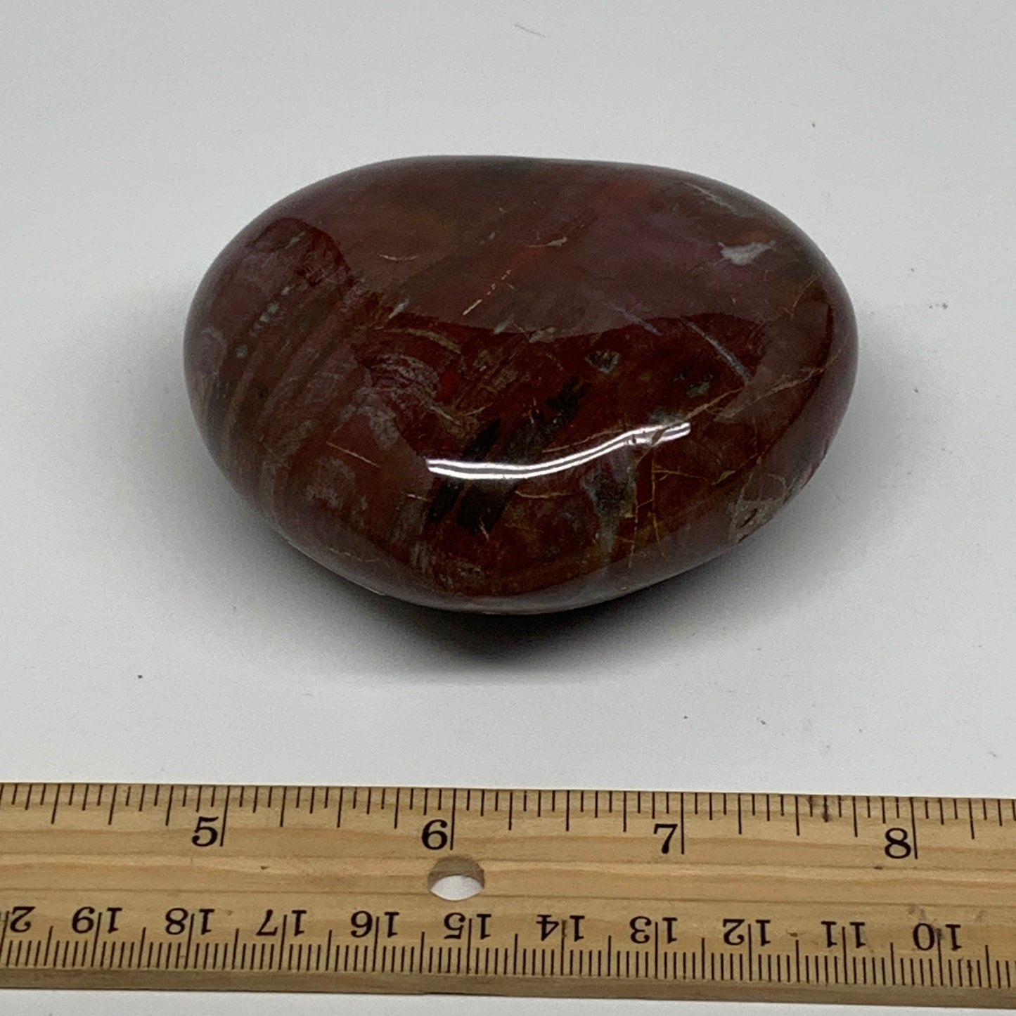 0.70 lbs, 2.8"x3.2"x1.4", Natural Petrified Wood Heart Polished Crystal, B37415