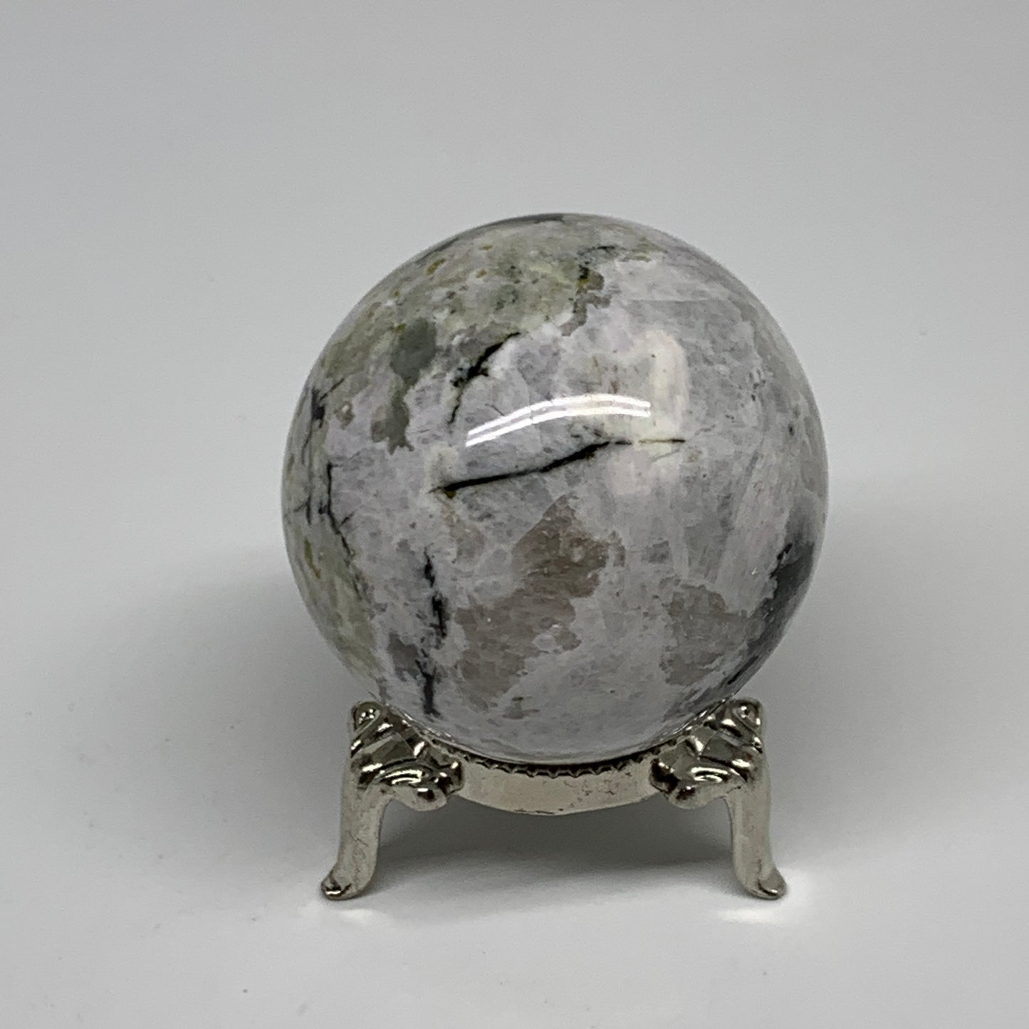 146g, 1.8"(47mm), Natural Rainbow Moonstone Sphere Ball Gemstone, B35186