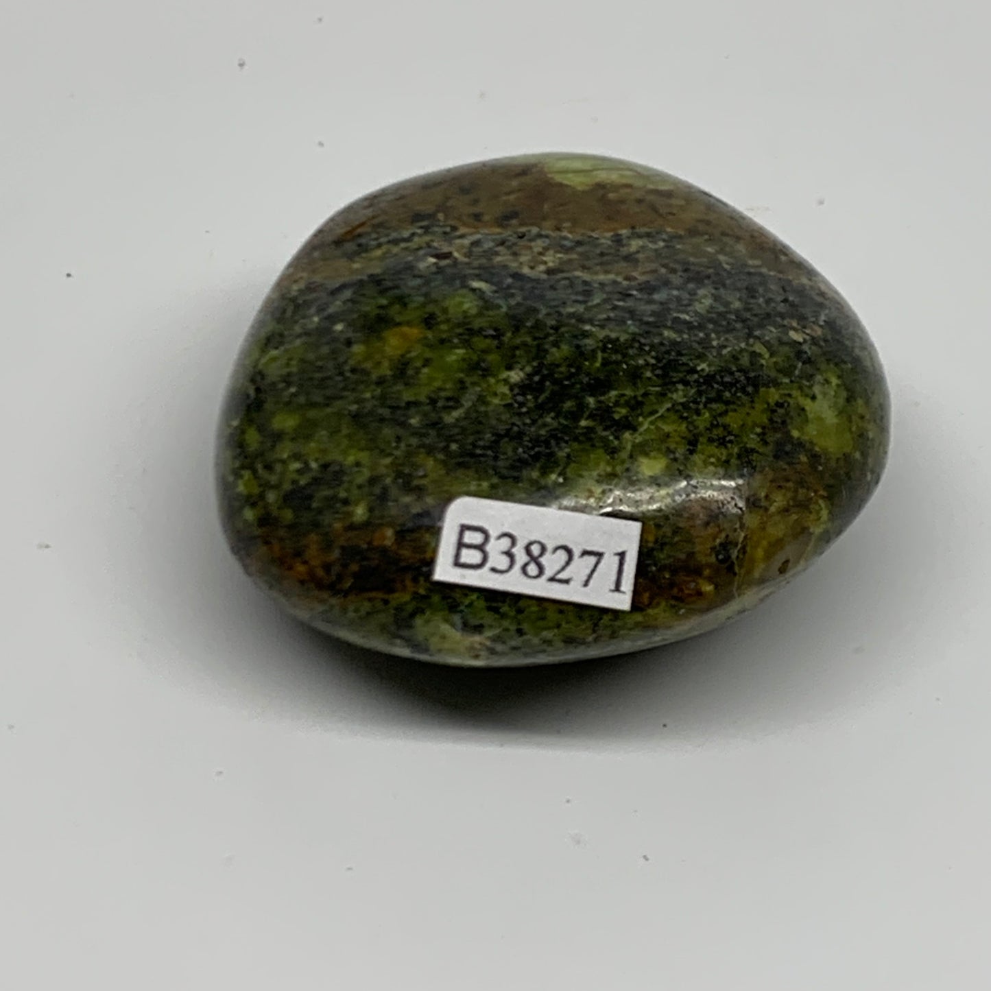 88.9g, 2.1"x2"x1", Green Opal Crystal PalmStone Polished Reiki, B38271