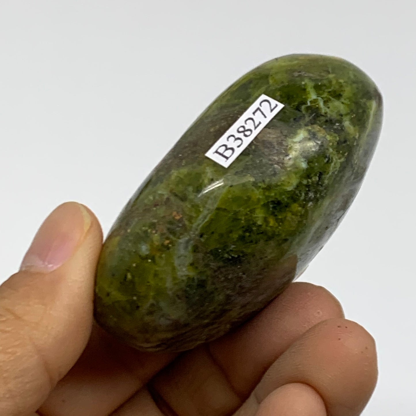 94.5g, 2.4"x1.7"x1.2", Green Opal Crystal PalmStone Polished Reiki, B38272