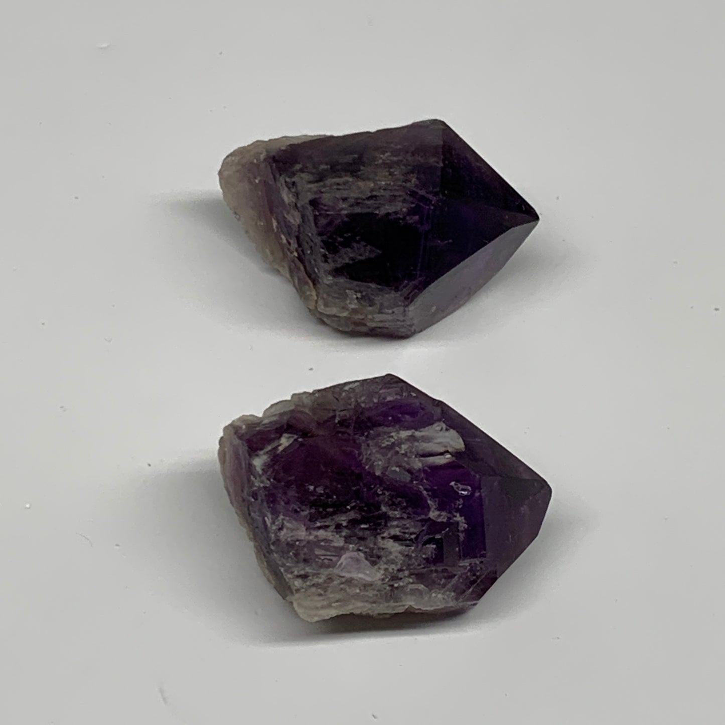 121.8g, 1.8" - 2.1", 2pcs, Amethyst Point Polished Rough lower part, B32386