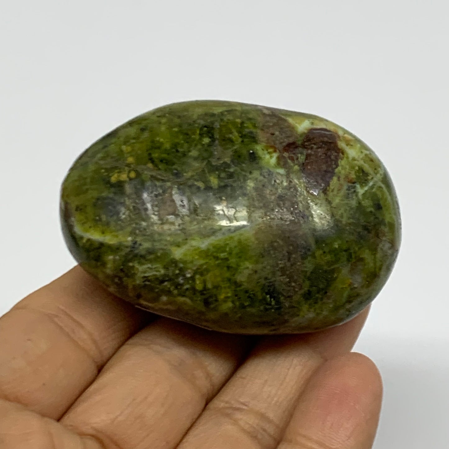 94.5g, 2.4"x1.7"x1.2", Green Opal Crystal PalmStone Polished Reiki, B38272