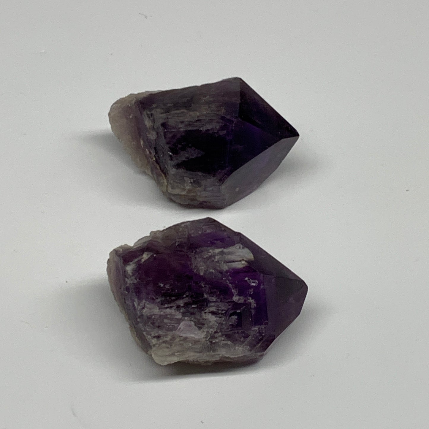 121.8g, 1.8" - 2.1", 2pcs, Amethyst Point Polished Rough lower part, B32386