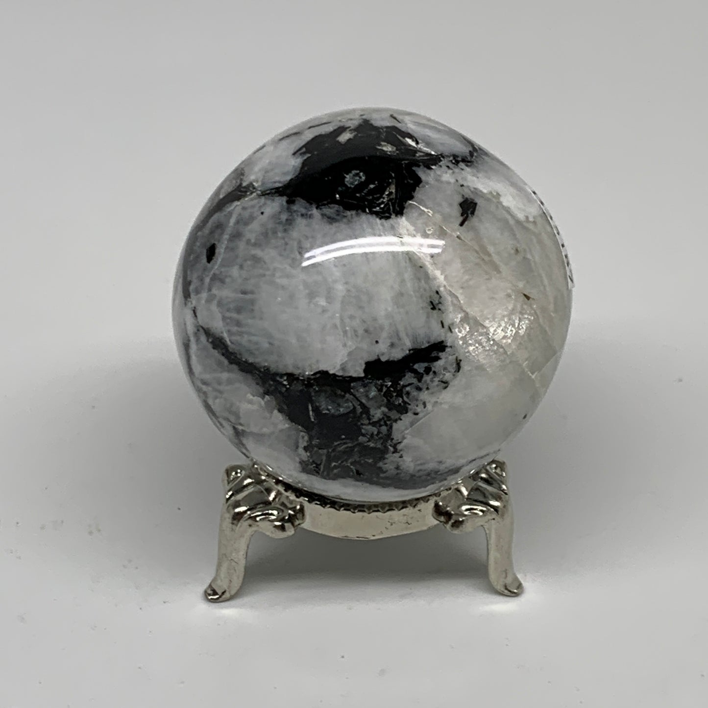 165.7g, 1.9"(49mm), Natural Rainbow Moonstone Sphere Ball Gemstone, B35187