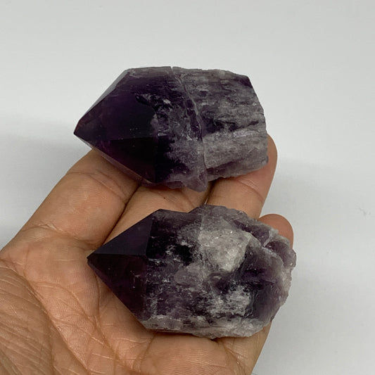 131.4g, 2" - 2.2", 2pcs, Amethyst Point Polished Rough lower part, B32387