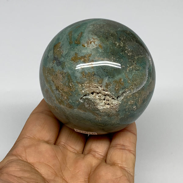 0.95 lbs, 2.7" (67mm), Ocean Jasper Sphere Geode Crystal Reiki, B30954