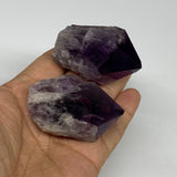 131.4g, 2" - 2.2", 2pcs, Amethyst Point Polished Rough lower part, B32387