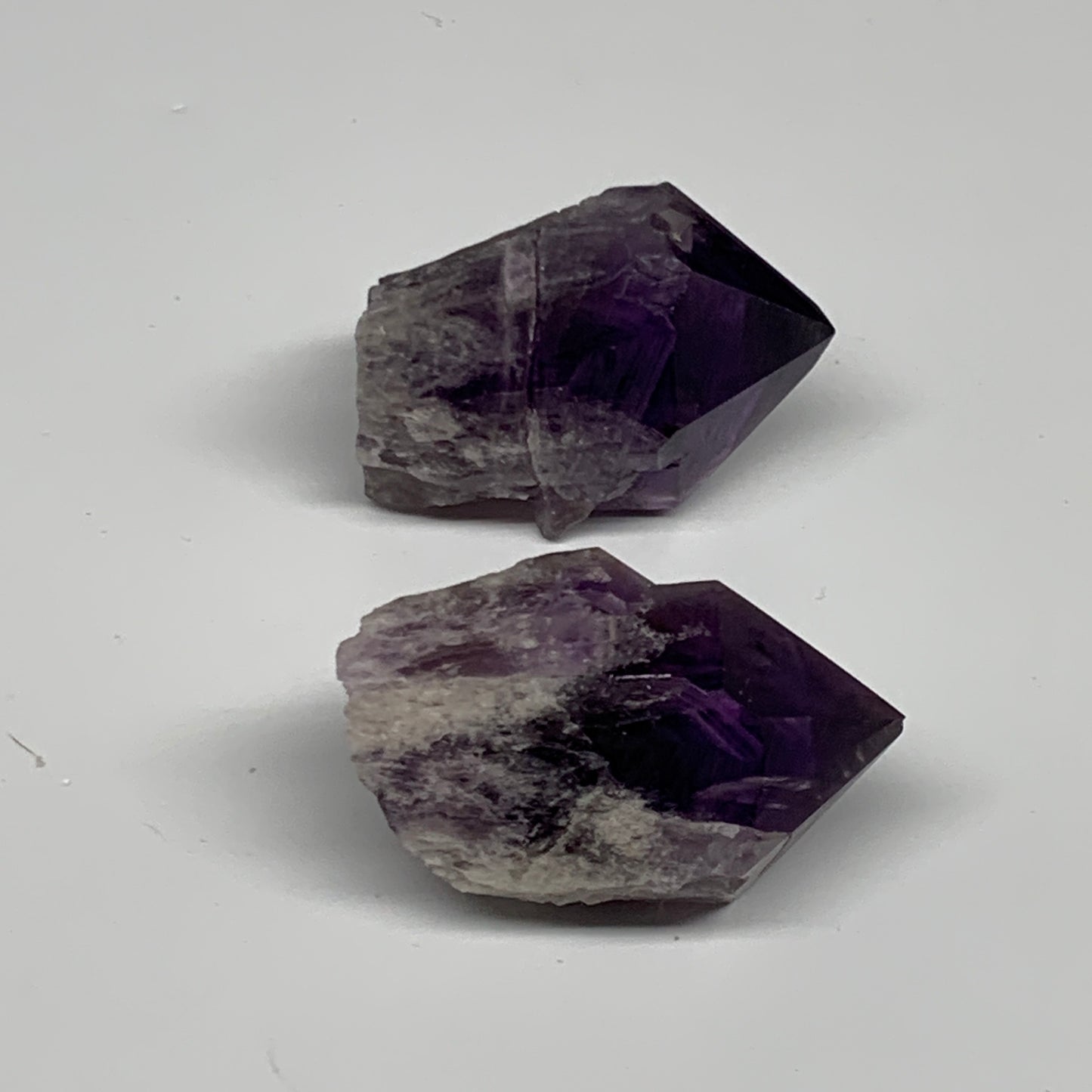 131.4g, 2" - 2.2", 2pcs, Amethyst Point Polished Rough lower part, B32387
