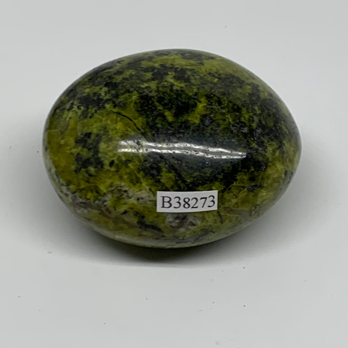 159.9g, 2.5"x2.1"x1.5", Green Opal Crystal PalmStone Polished Reiki, B38273