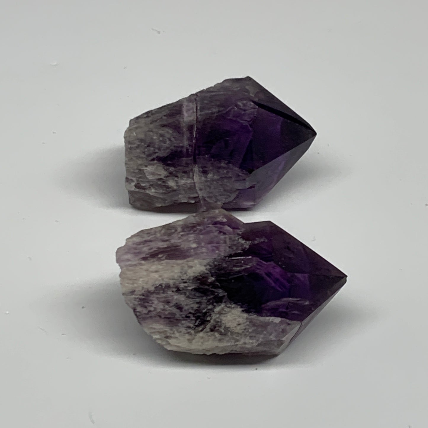 131.4g, 2" - 2.2", 2pcs, Amethyst Point Polished Rough lower part, B32387