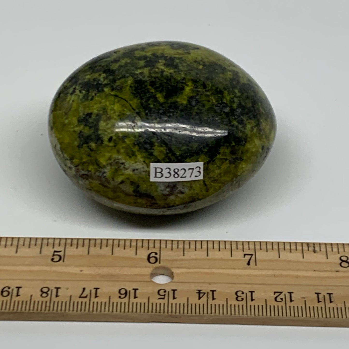 159.9g, 2.5"x2.1"x1.5", Green Opal Crystal PalmStone Polished Reiki, B38273