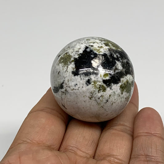 99.9g, 1.6"(40mm), Natural Rainbow Moonstone Sphere Ball Gemstone, B34406