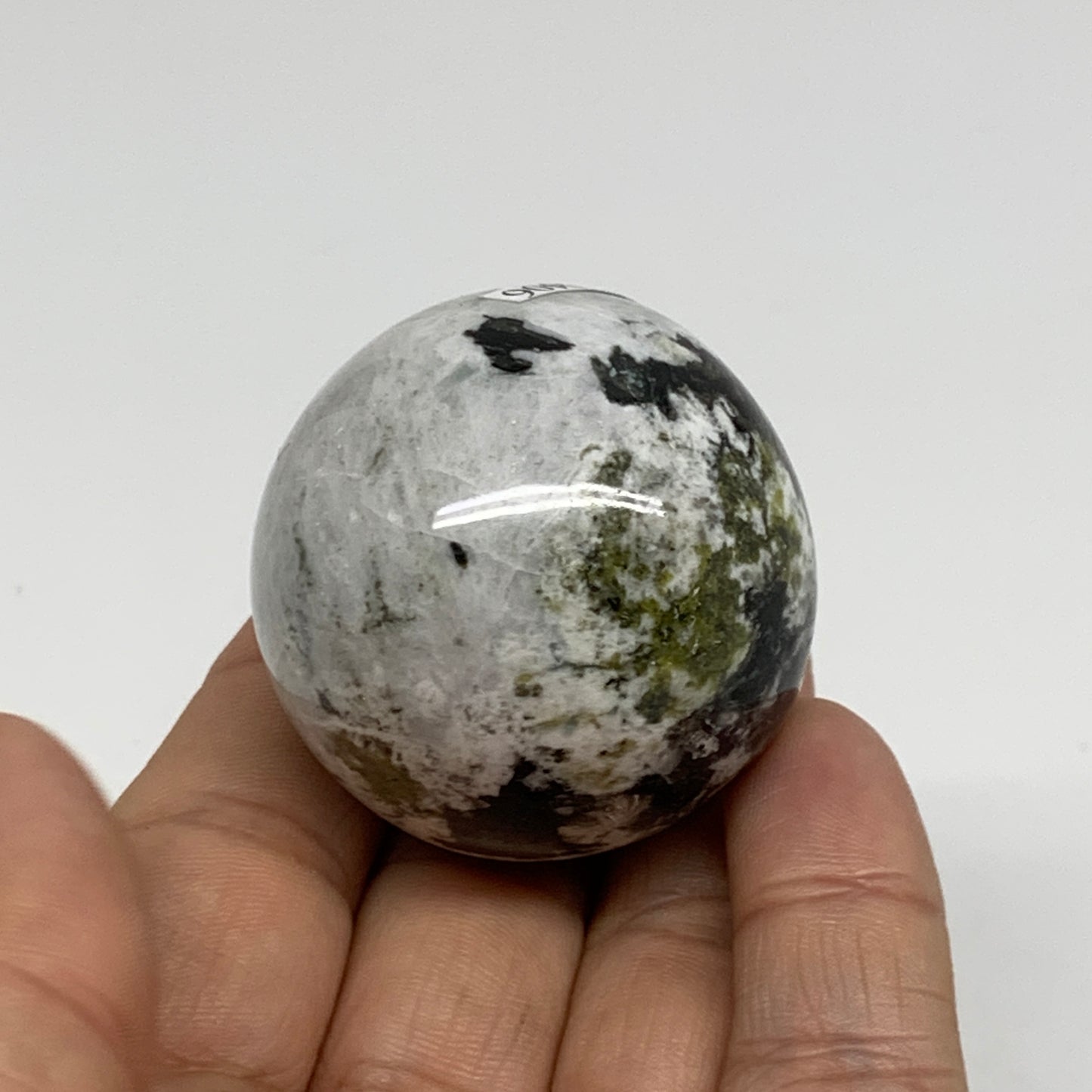 99.9g, 1.6"(40mm), Natural Rainbow Moonstone Sphere Ball Gemstone, B34406