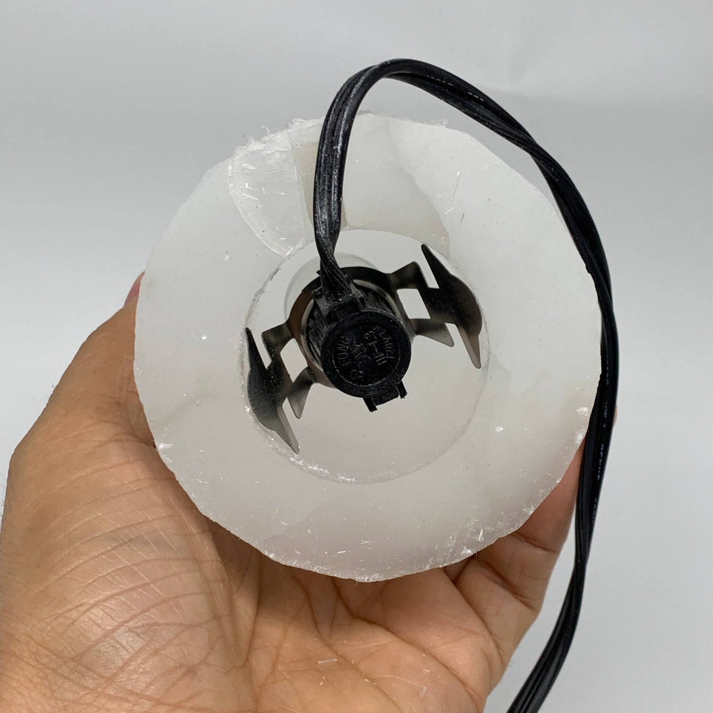 2 lbs, 5.9"x3.1", Raw Rough Selenite (Satin Spar) Lamp Tower, 6ft Chord, B3546