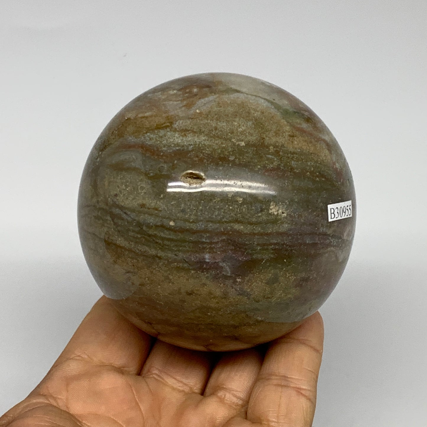 1.15 lbs, 2.9" (72mm), Ocean Jasper Sphere Geode Crystal Reiki, B30955