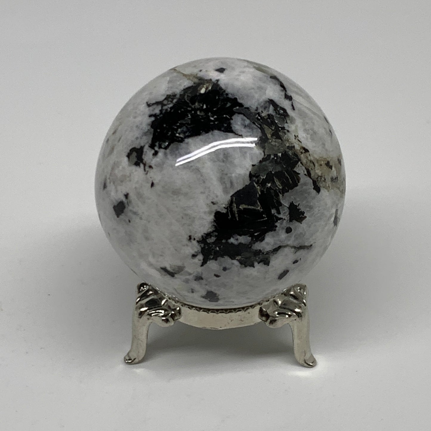 187.8g, 2"(51mm), Natural Rainbow Moonstone Sphere Ball Gemstone, B35188