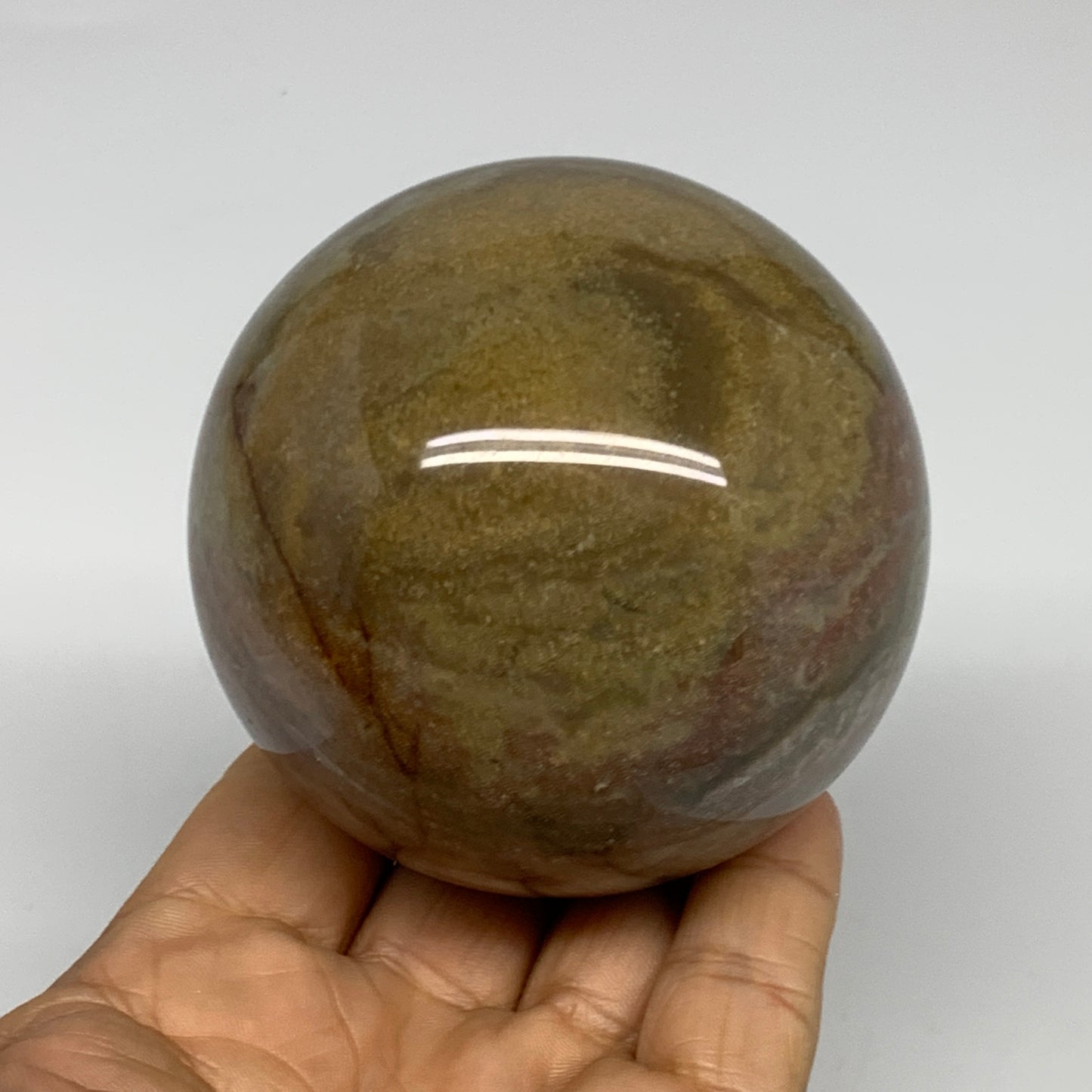 1.15 lbs, 2.9" (72mm), Ocean Jasper Sphere Geode Crystal Reiki, B30955