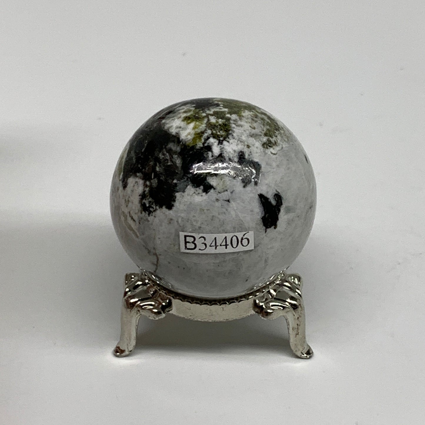 99.9g, 1.6"(40mm), Natural Rainbow Moonstone Sphere Ball Gemstone, B34406