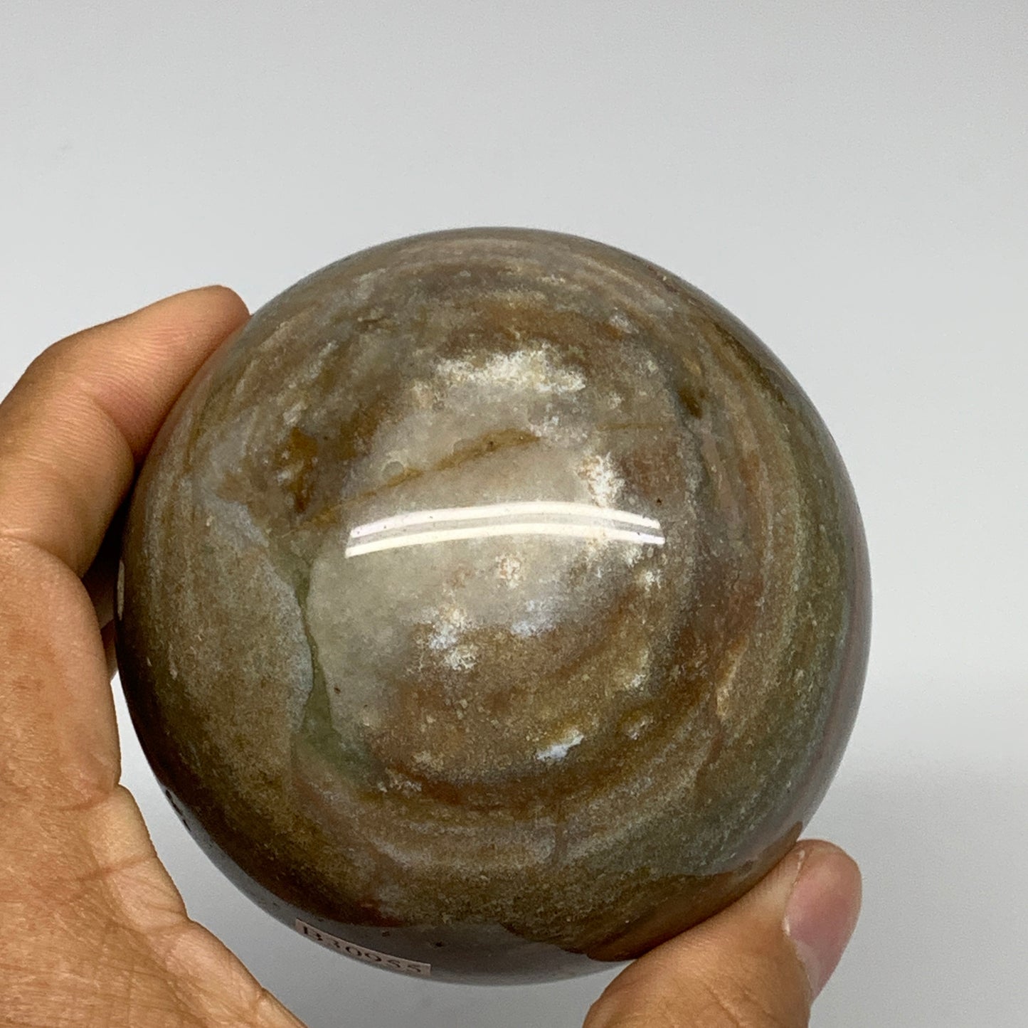 1.15 lbs, 2.9" (72mm), Ocean Jasper Sphere Geode Crystal Reiki, B30955