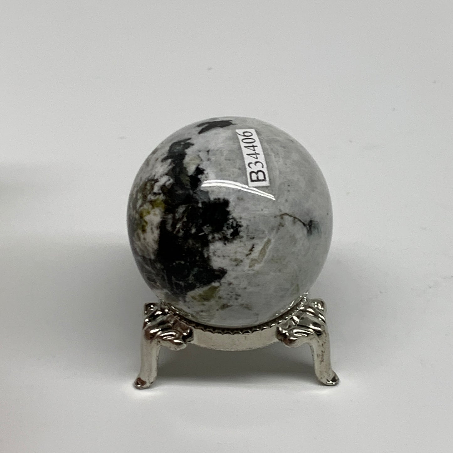 99.9g, 1.6"(40mm), Natural Rainbow Moonstone Sphere Ball Gemstone, B34406