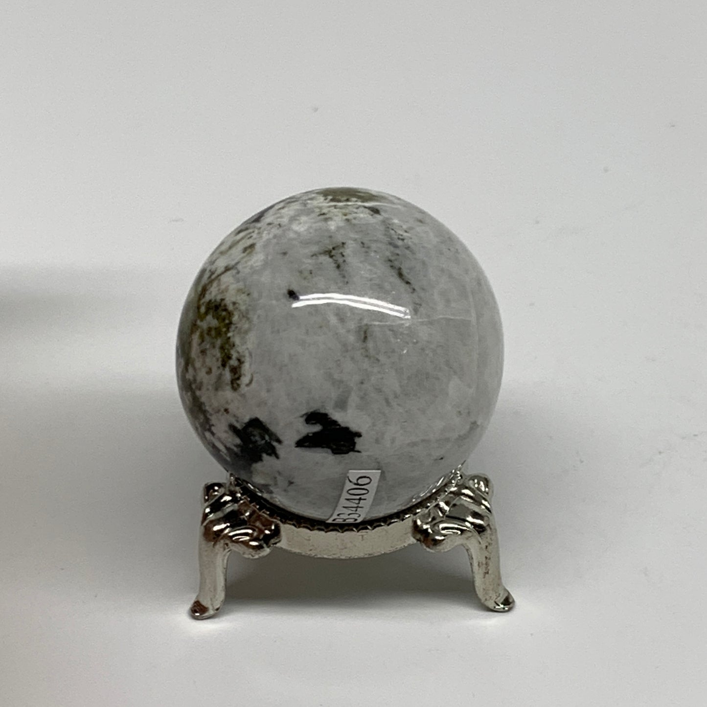 99.9g, 1.6"(40mm), Natural Rainbow Moonstone Sphere Ball Gemstone, B34406