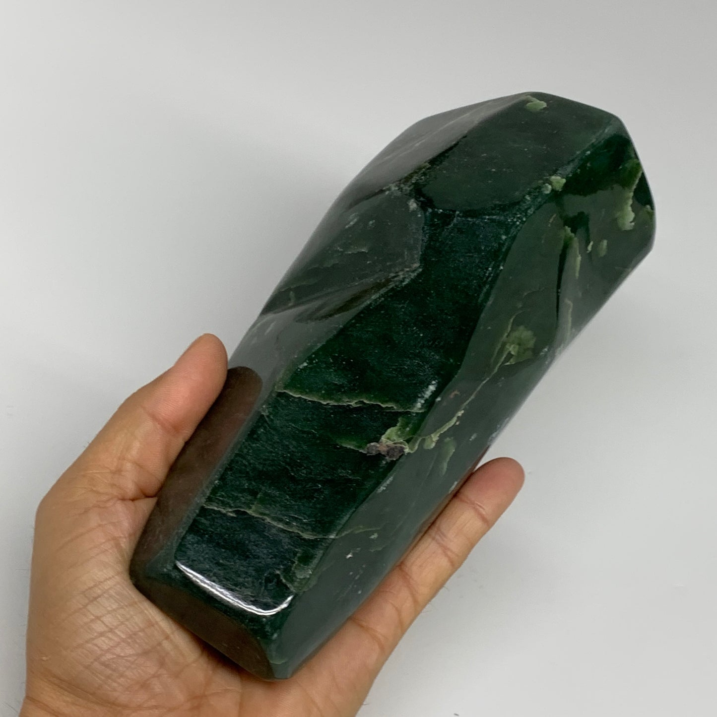 3.49 lbs, 7.3"x3.2"x2.4", Nephrite Jade Freeform Polished @Afghanistan, B30226