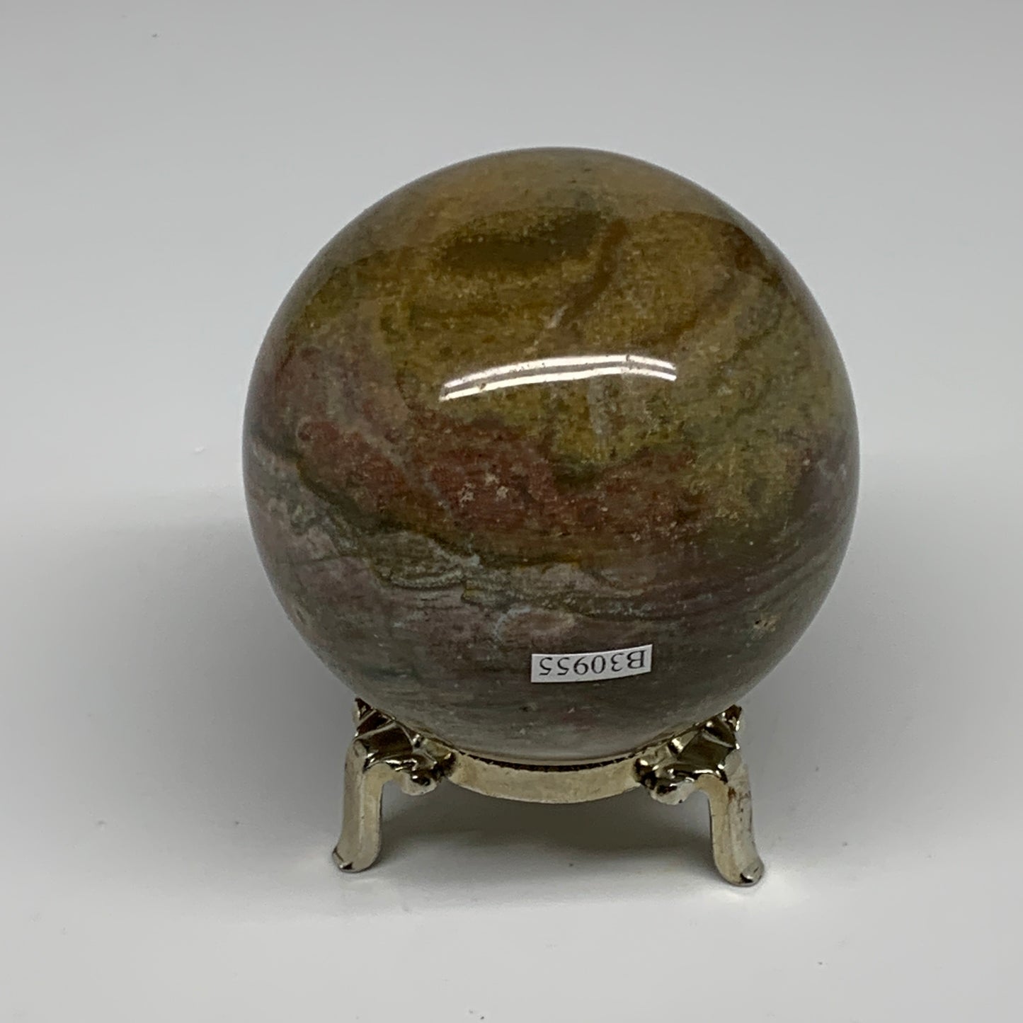 1.15 lbs, 2.9" (72mm), Ocean Jasper Sphere Geode Crystal Reiki, B30955