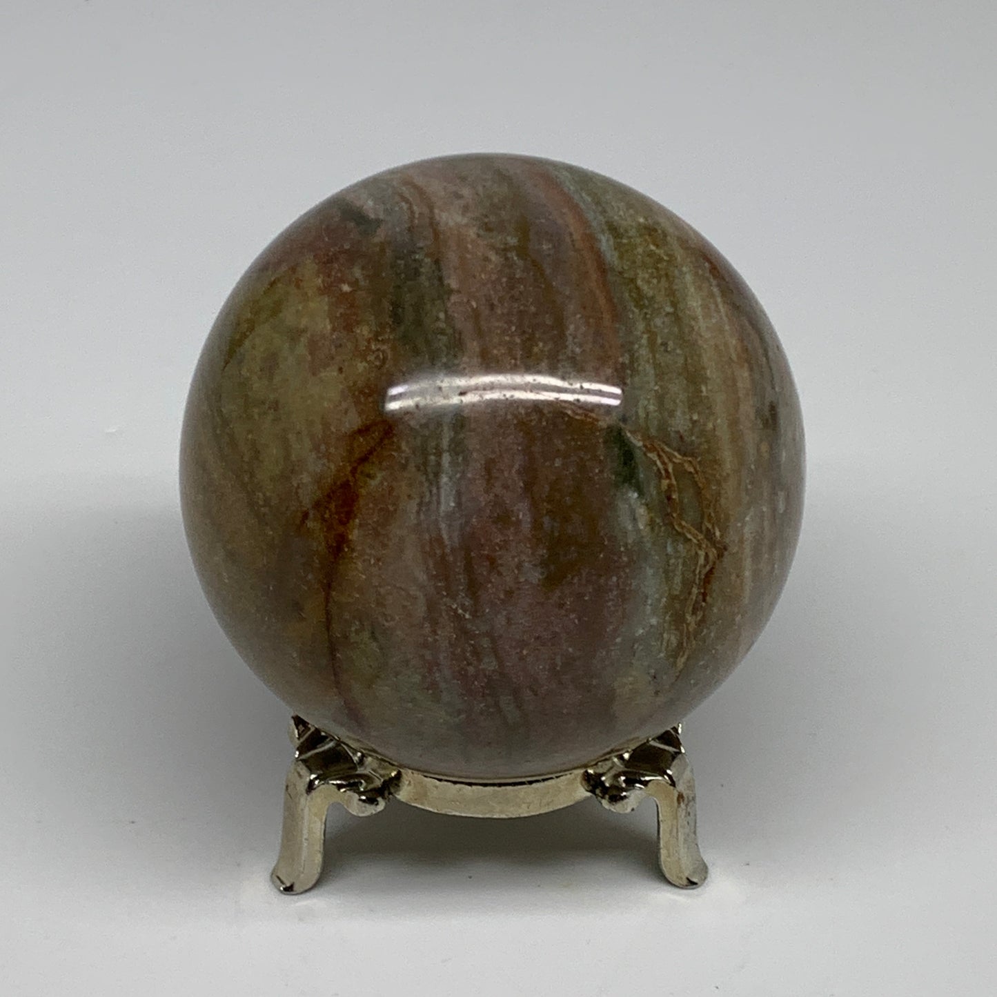 1.15 lbs, 2.9" (72mm), Ocean Jasper Sphere Geode Crystal Reiki, B30955