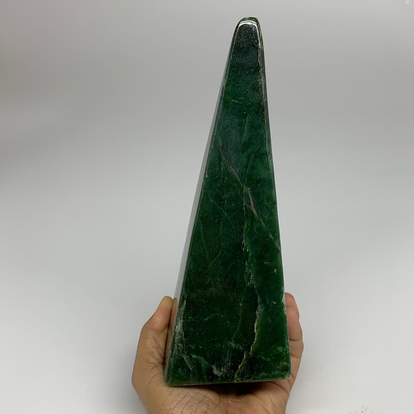3.9 lbs, 8.7"x3"x3.4", Nephrite Jade Freeform Polished @Afghanistan, B30227
