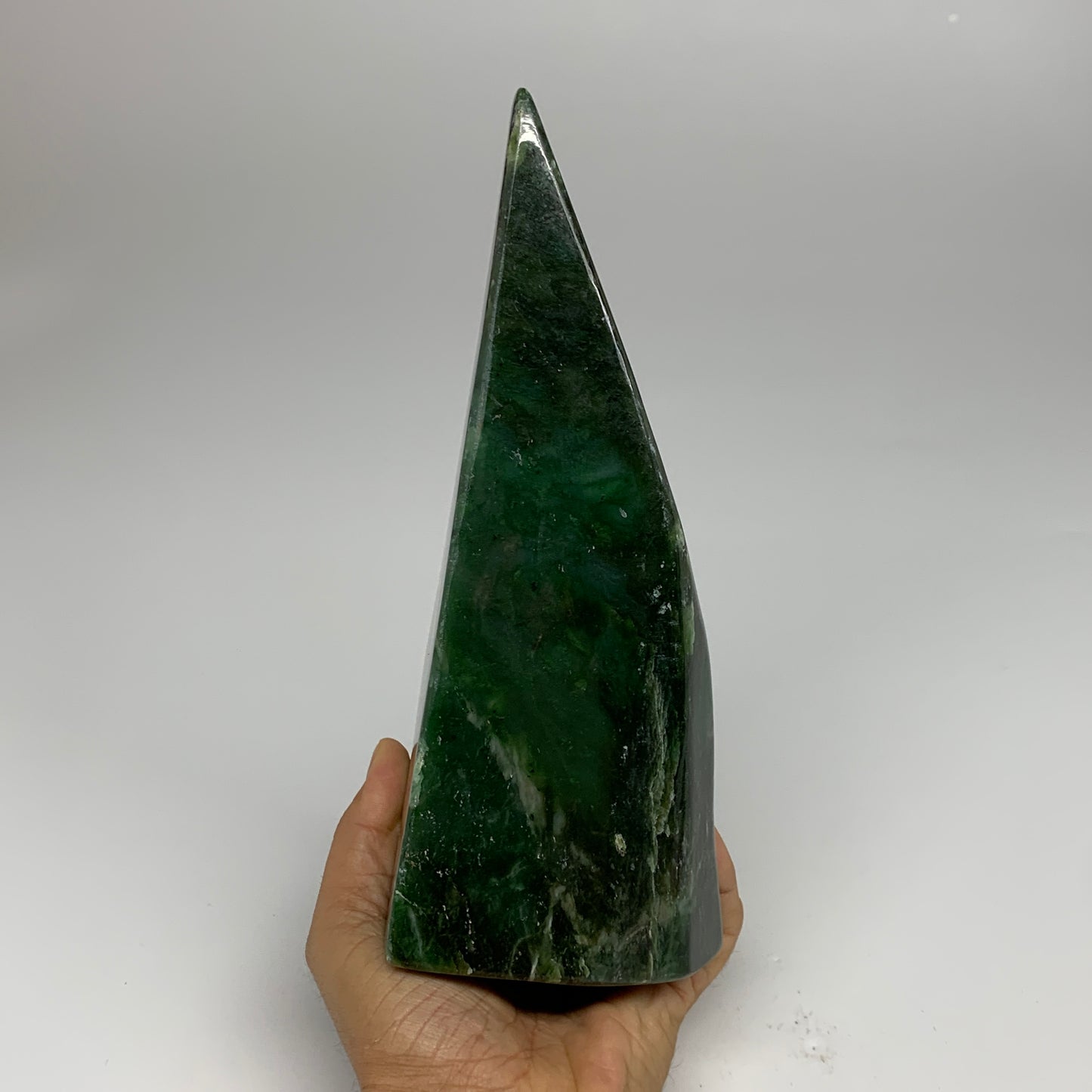 3.9 lbs, 8.7"x3"x3.4", Nephrite Jade Freeform Polished @Afghanistan, B30227