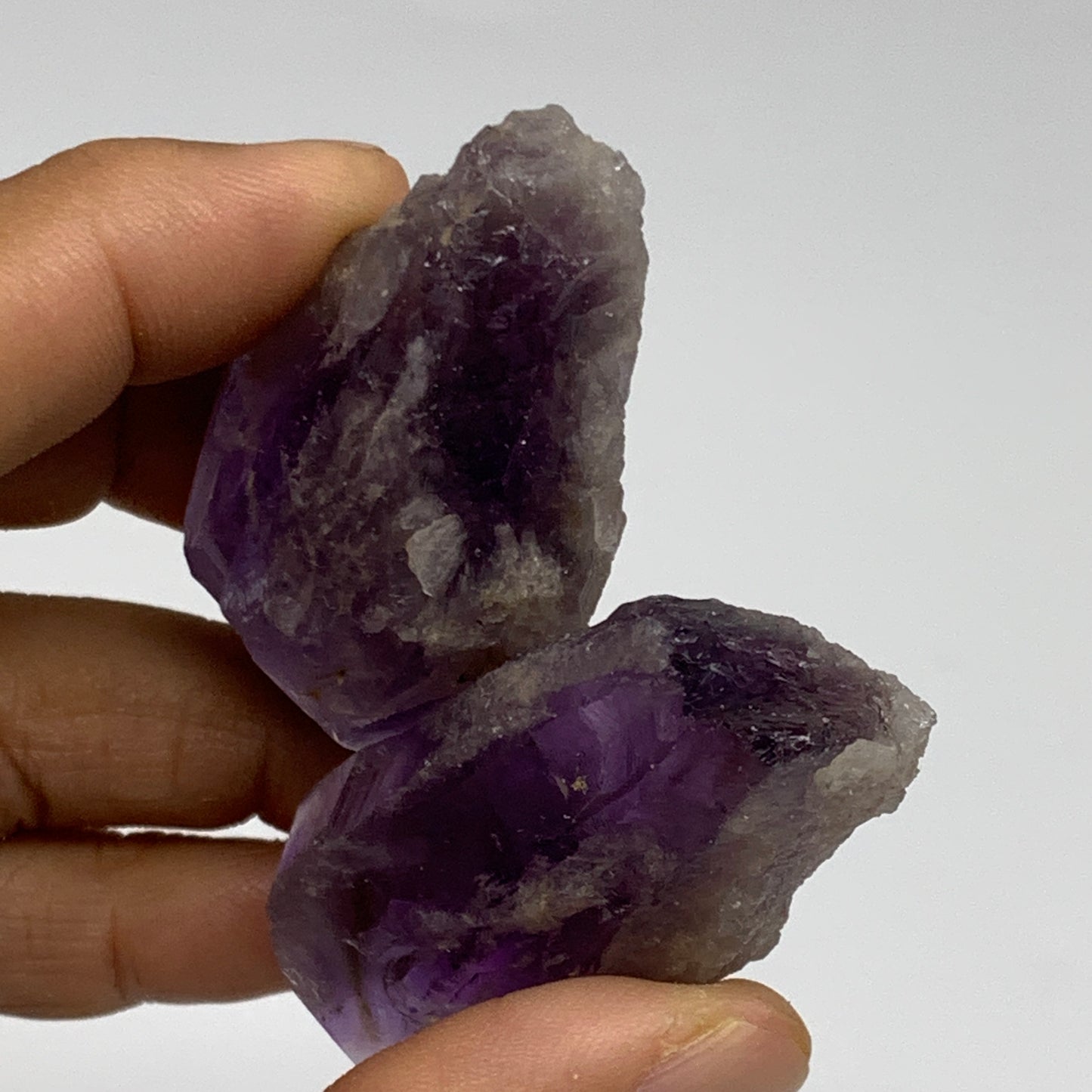 117.5g, 2.1" - 2.3", 3pcs, Amethyst Point Polished Rough lower part, B32389