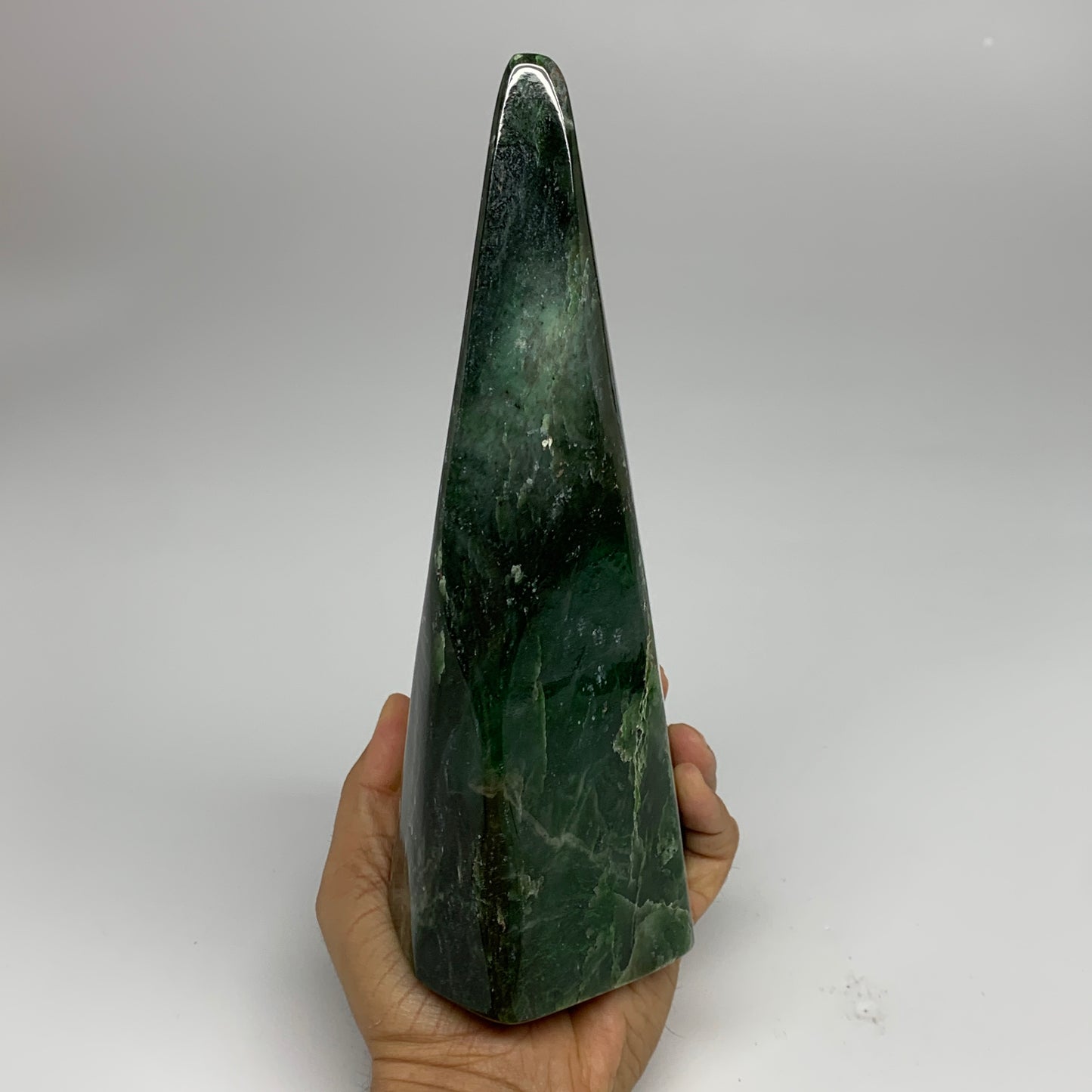 3.9 lbs, 8.7"x3"x3.4", Nephrite Jade Freeform Polished @Afghanistan, B30227