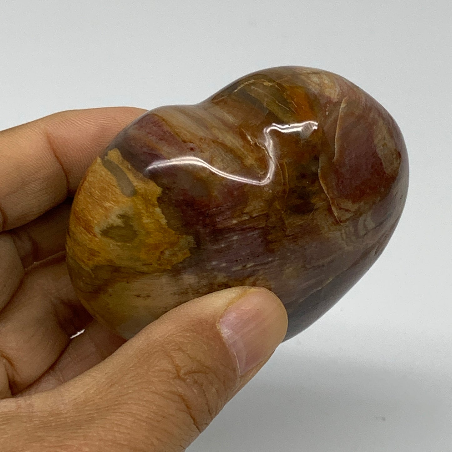 0.49 lbs, 2.6"x2.8"x1.5", Natural Petrified Wood Heart Polished Crystal, B37420