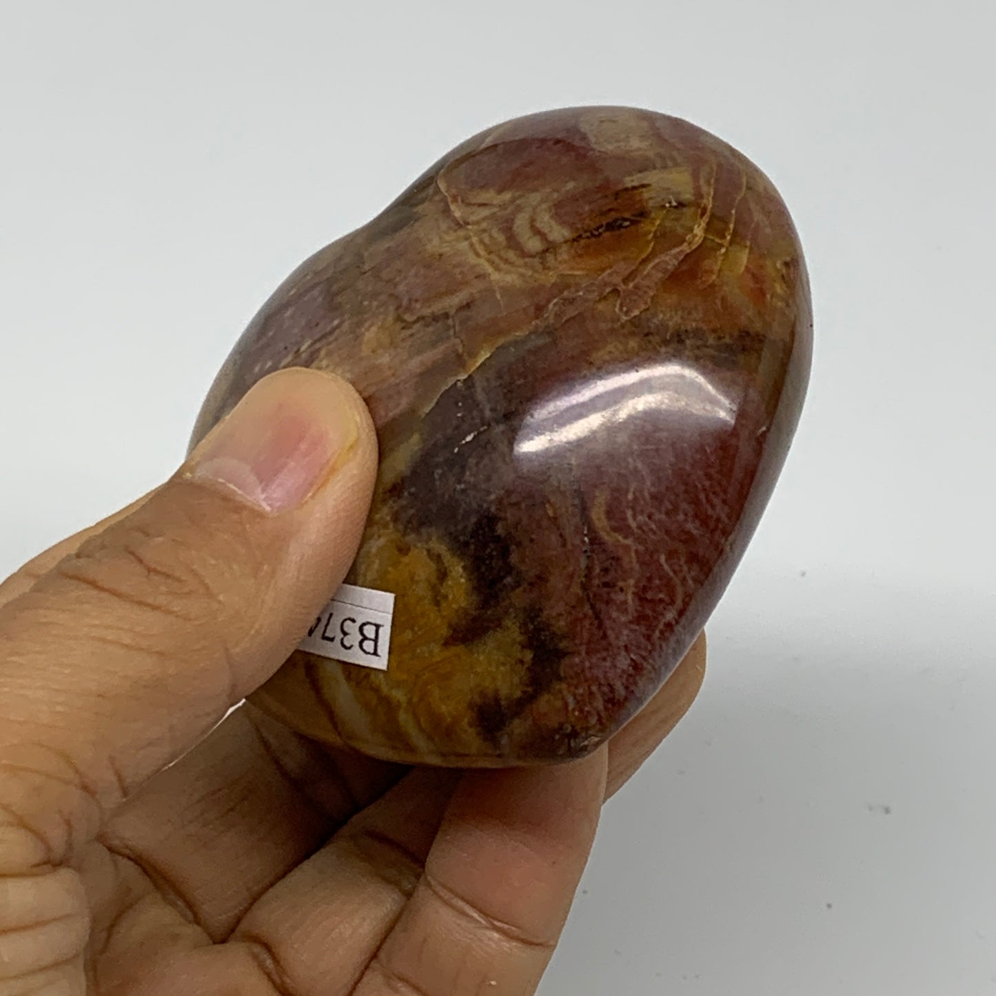0.49 lbs, 2.6"x2.8"x1.5", Natural Petrified Wood Heart Polished Crystal, B37420