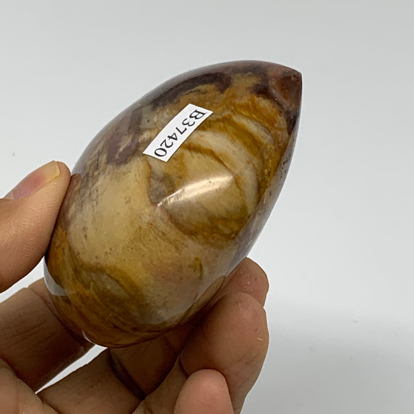 0.49 lbs, 2.6"x2.8"x1.5", Natural Petrified Wood Heart Polished Crystal, B37420