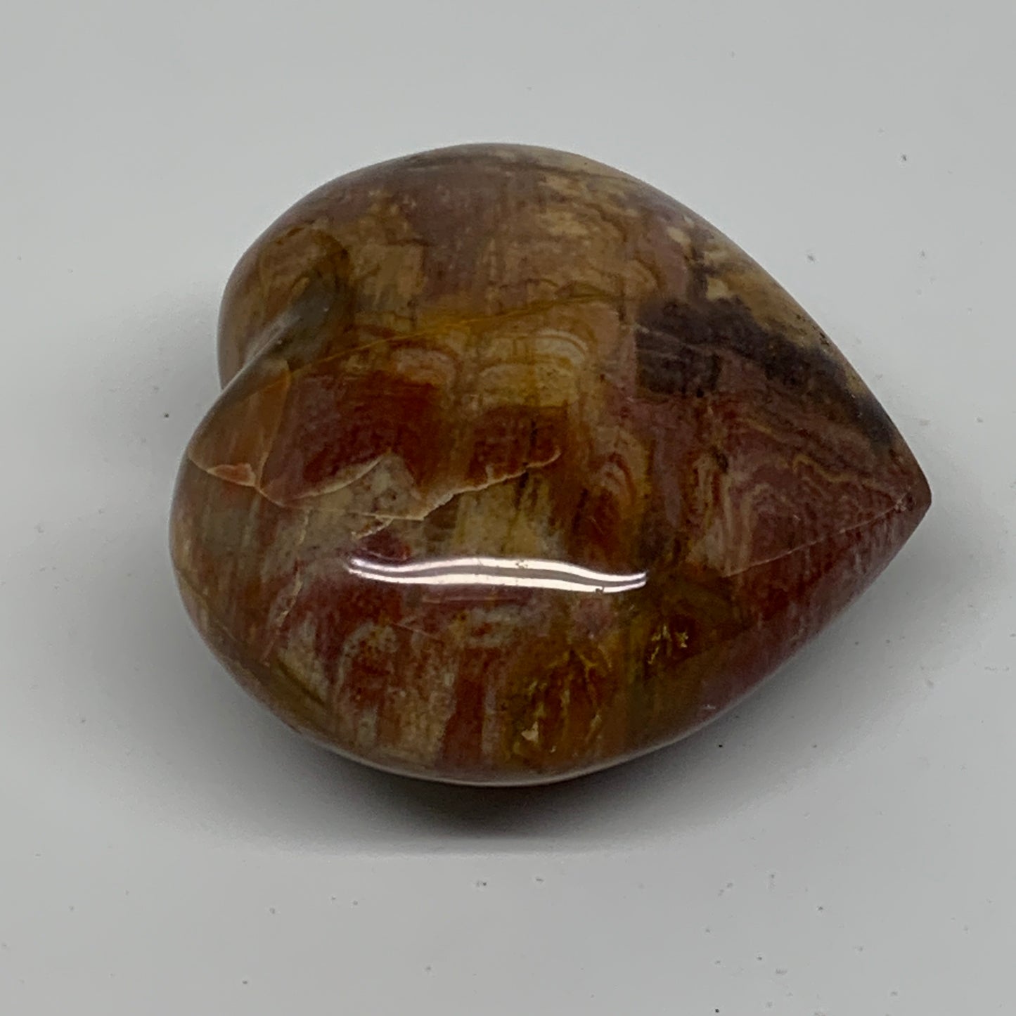 0.49 lbs, 2.6"x2.8"x1.5", Natural Petrified Wood Heart Polished Crystal, B37420