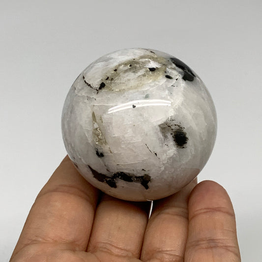 168.9g, 2"(50mm), Natural Rainbow Moonstone Sphere Ball Gemstone, B35190