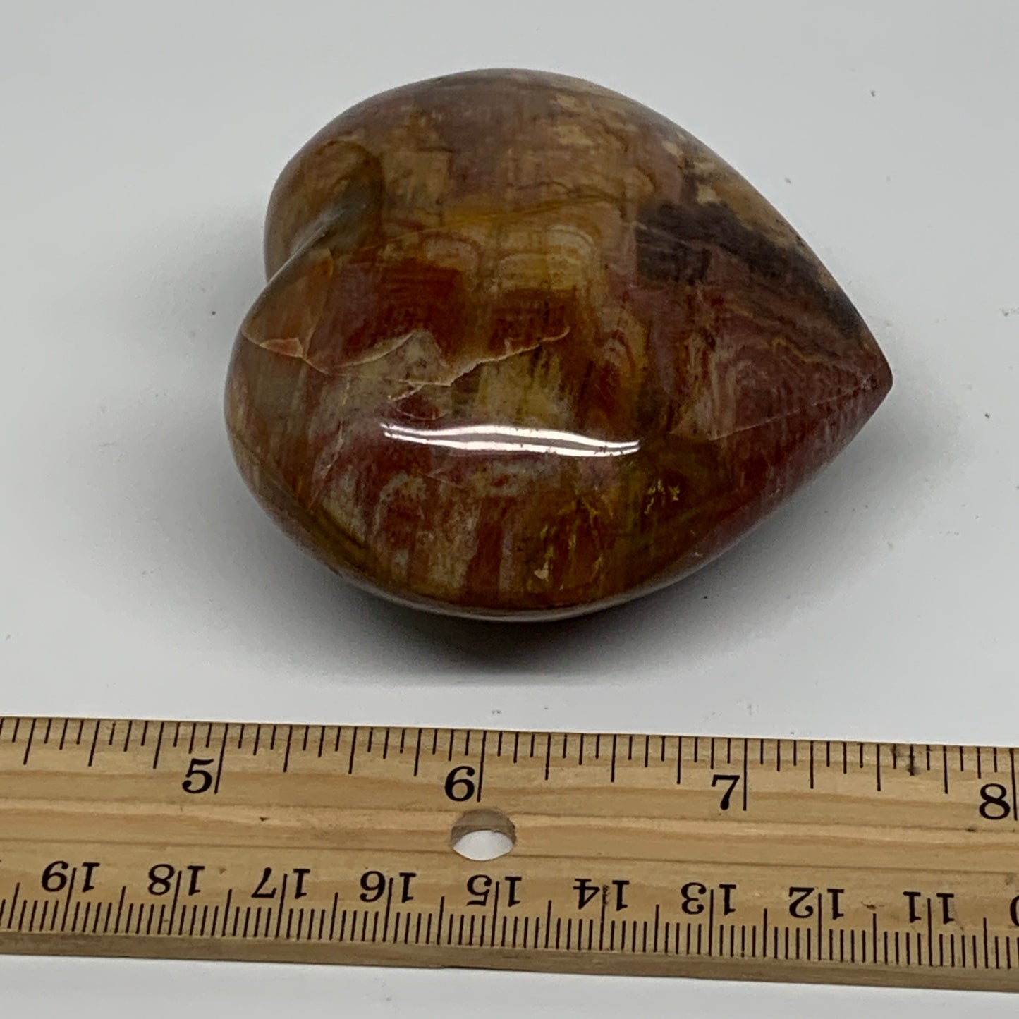 0.49 lbs, 2.6"x2.8"x1.5", Natural Petrified Wood Heart Polished Crystal, B37420