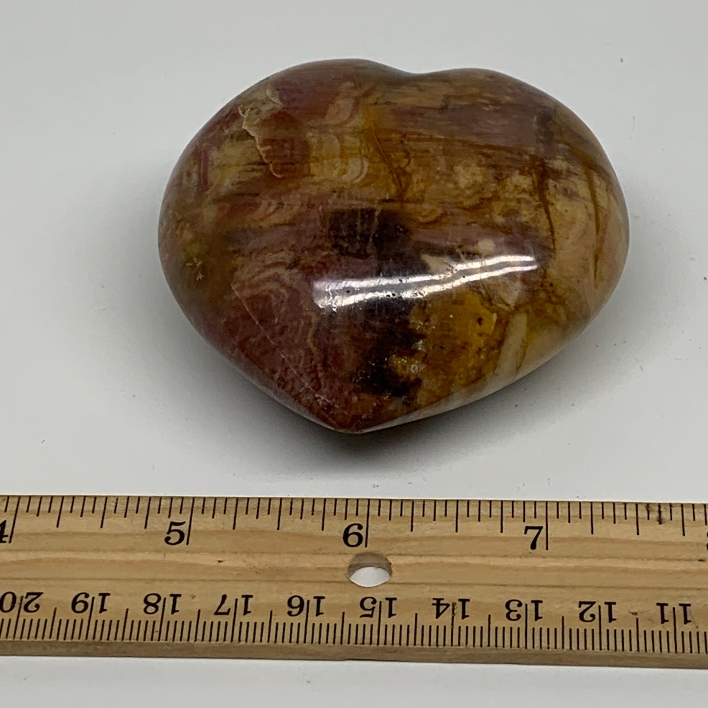 0.49 lbs, 2.6"x2.8"x1.5", Natural Petrified Wood Heart Polished Crystal, B37420