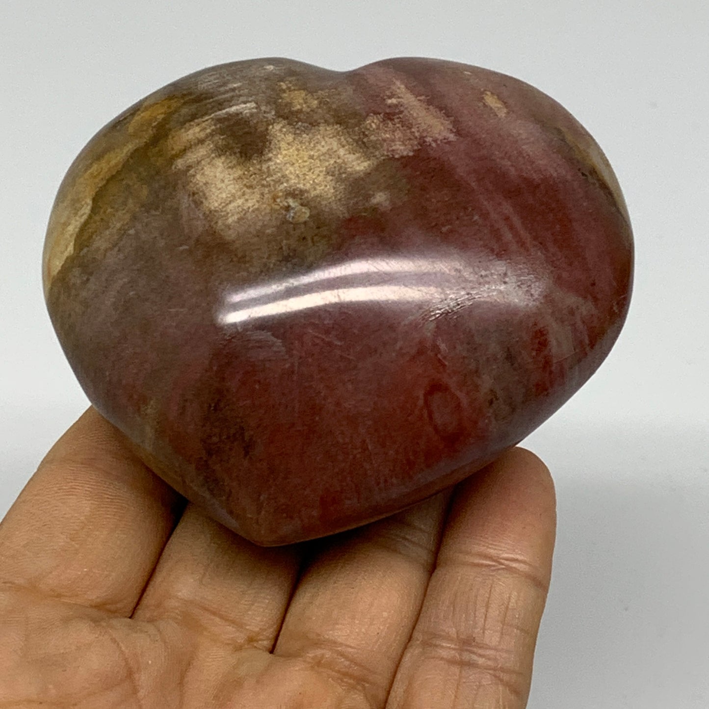 0.56 lbs, 2.7"x3.1"x1.4", Natural Petrified Wood Heart Polished Crystal, B37421