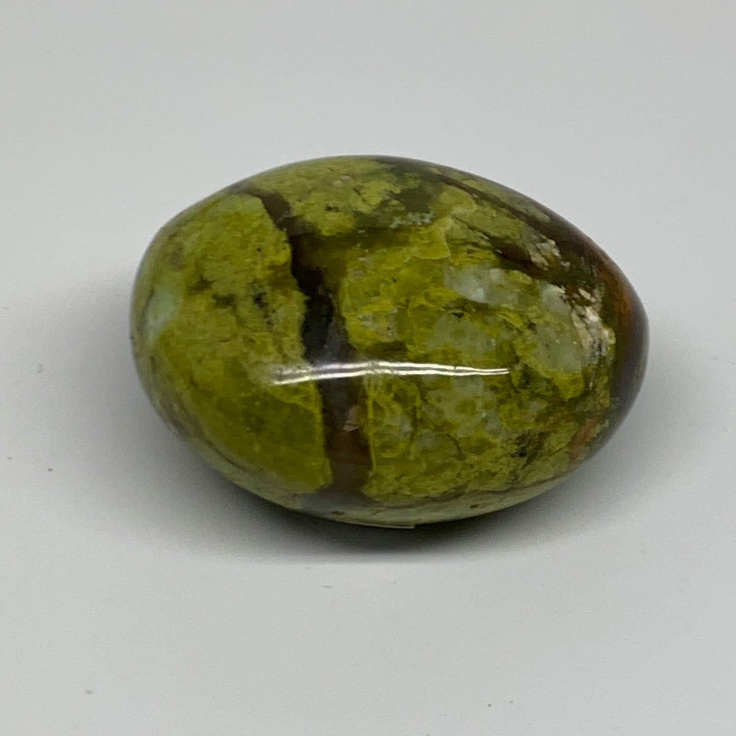171.3g, 2.6"x2.1"x1.5", Green Opal Crystal PalmStone Polished Reiki, B38277