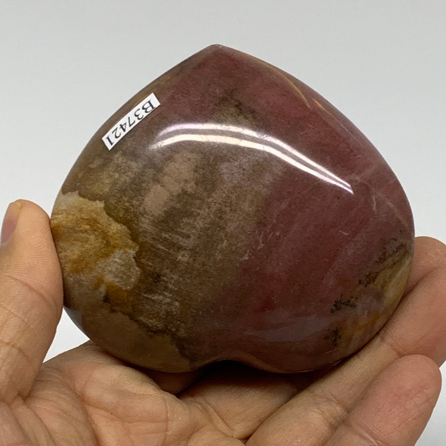 0.56 lbs, 2.7"x3.1"x1.4", Natural Petrified Wood Heart Polished Crystal, B37421