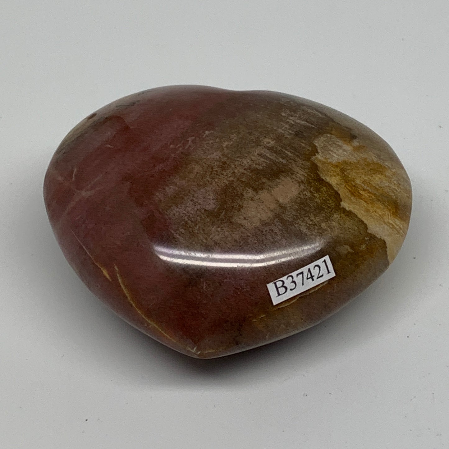 0.56 lbs, 2.7"x3.1"x1.4", Natural Petrified Wood Heart Polished Crystal, B37421