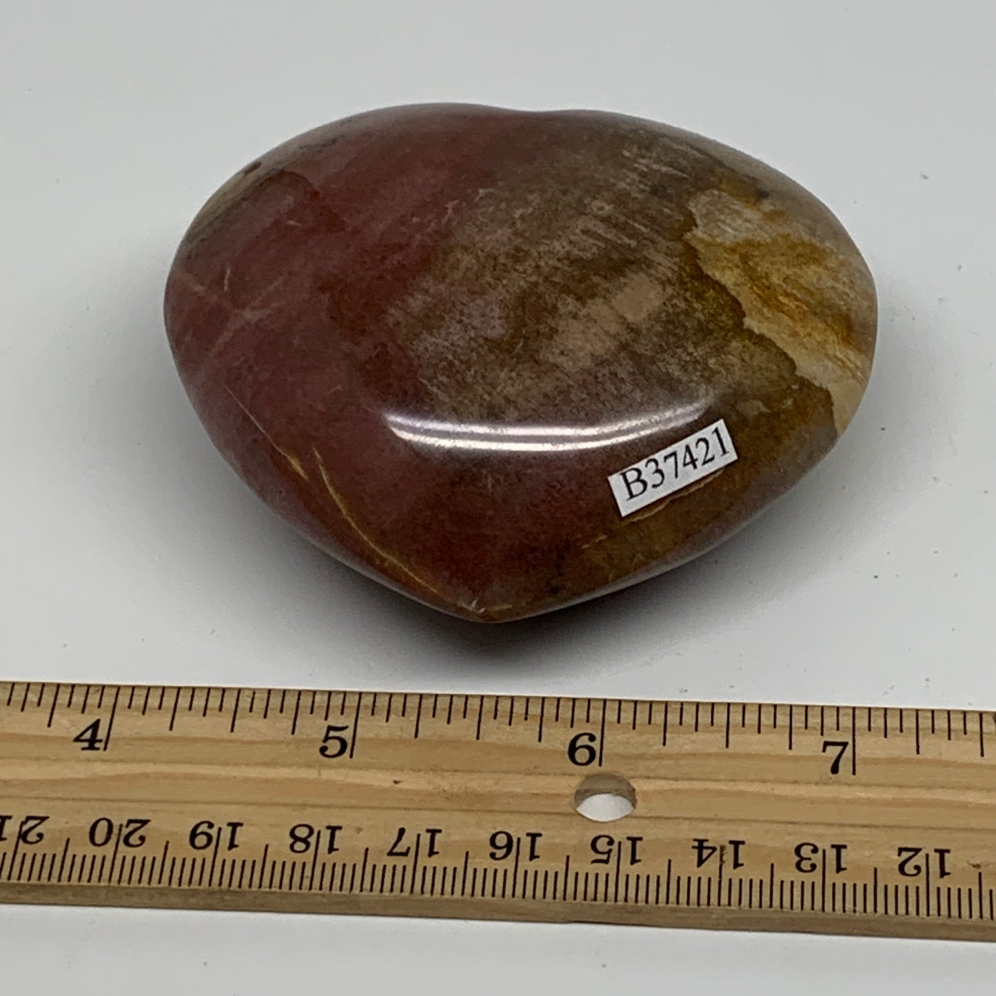 0.56 lbs, 2.7"x3.1"x1.4", Natural Petrified Wood Heart Polished Crystal, B37421