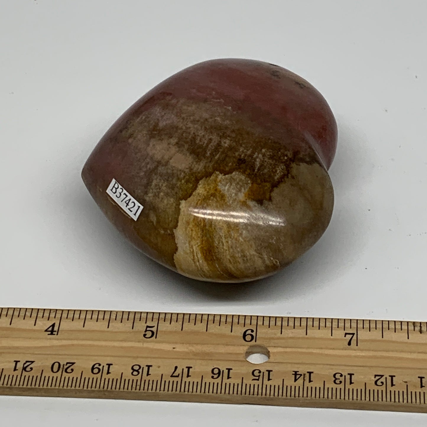 0.56 lbs, 2.7"x3.1"x1.4", Natural Petrified Wood Heart Polished Crystal, B37421