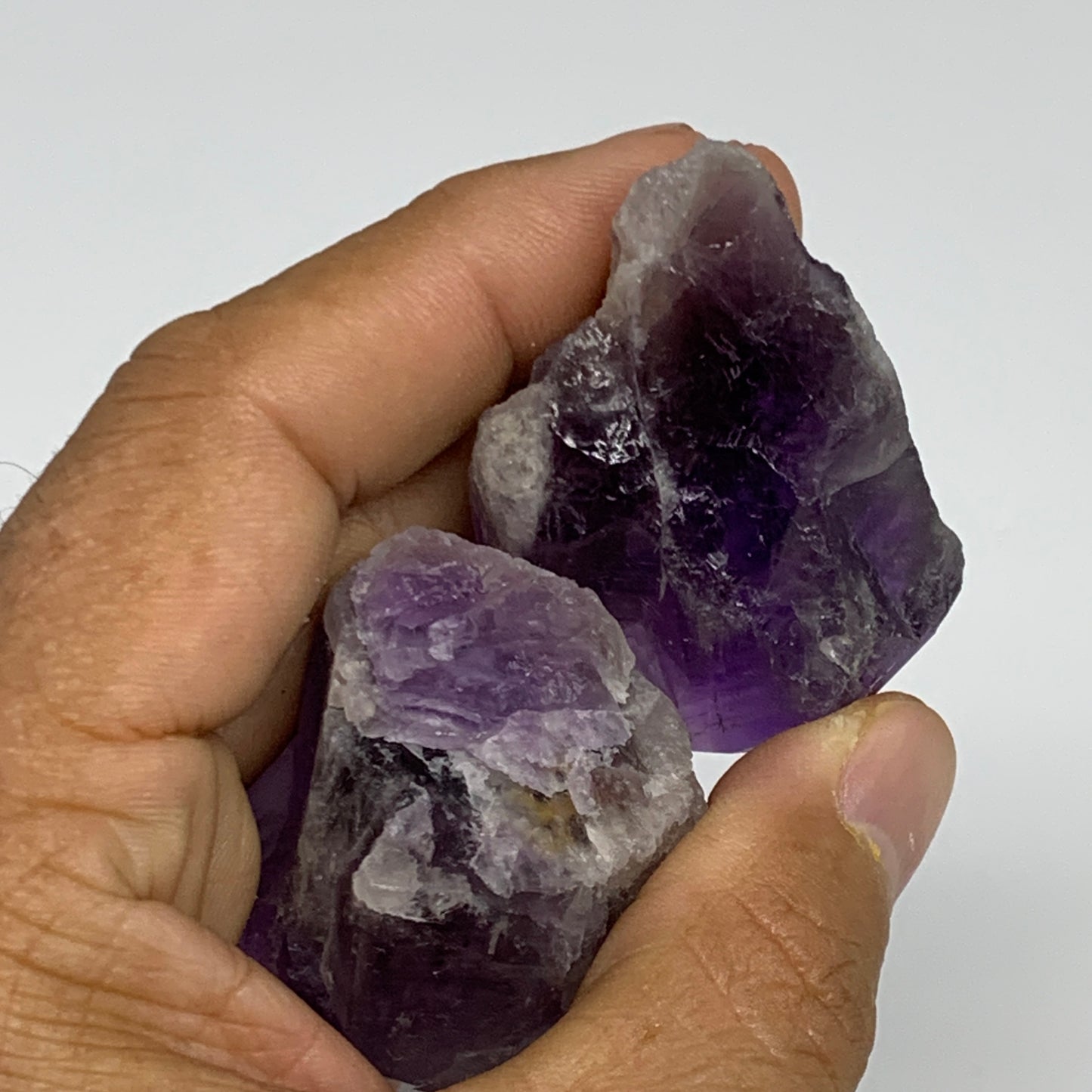 112.4g, 2" - 2.2", 2pcs, Amethyst Point Polished Rough lower part, B32391