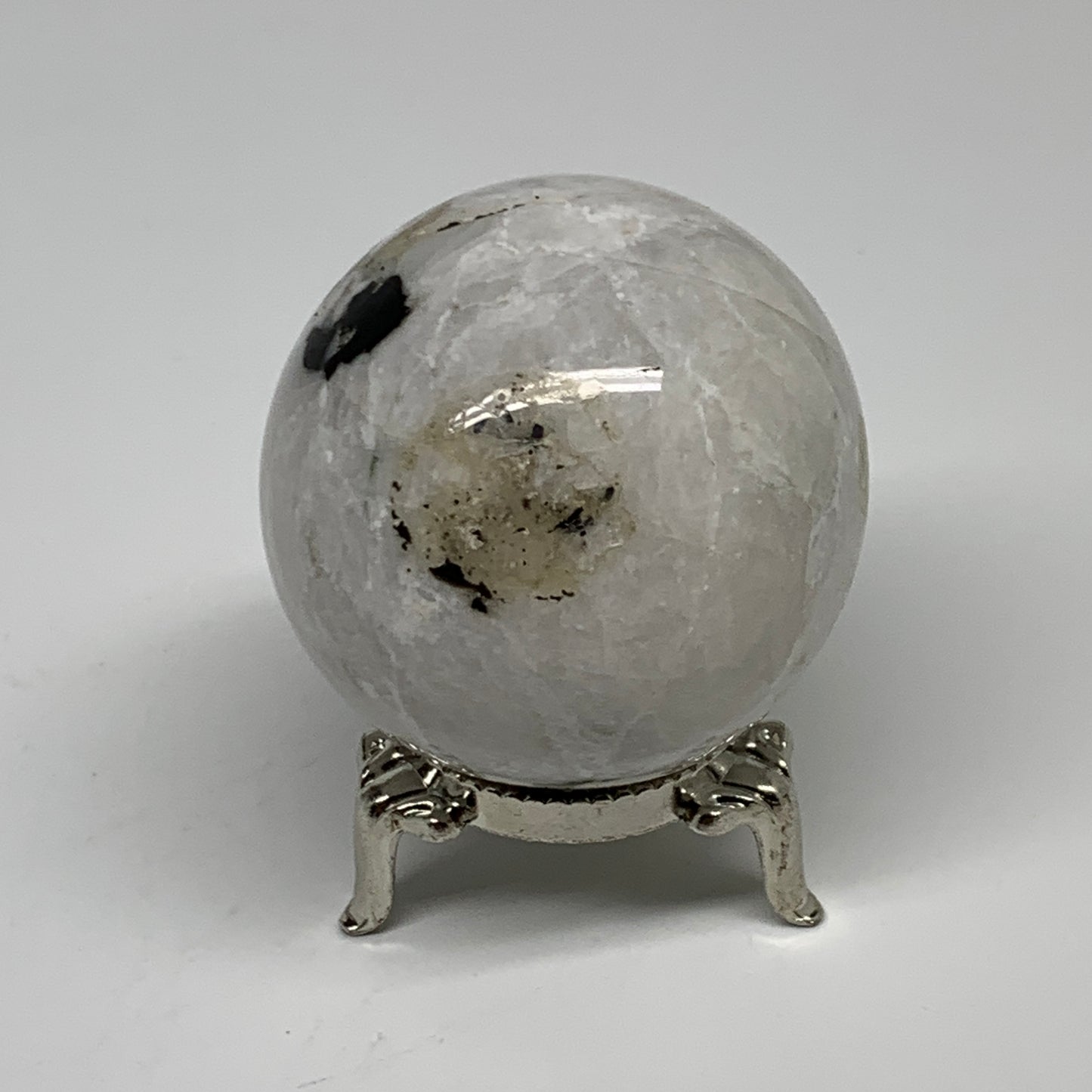 168.9g, 2"(50mm), Natural Rainbow Moonstone Sphere Ball Gemstone, B35190