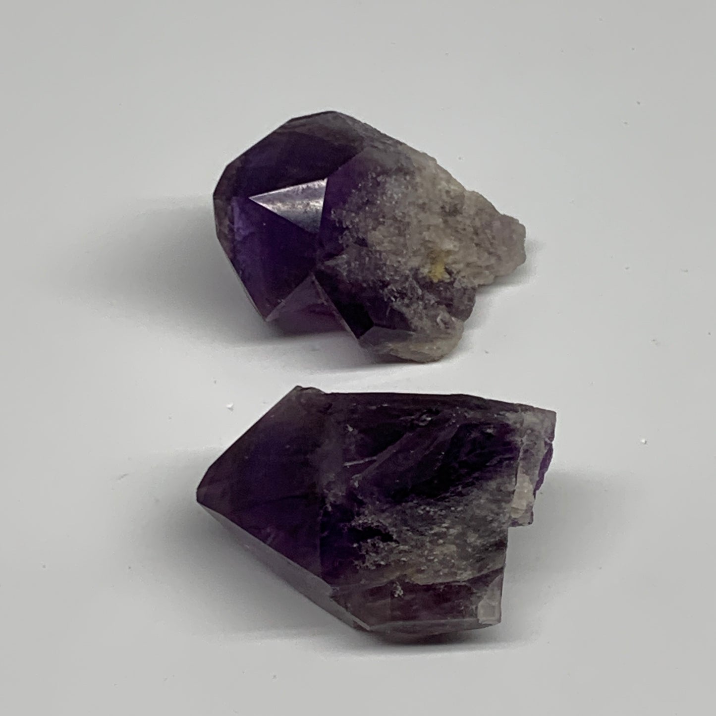 112.4g, 2" - 2.2", 2pcs, Amethyst Point Polished Rough lower part, B32391